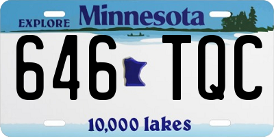 MN license plate 646TQC