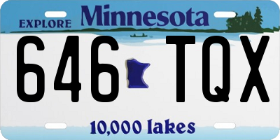 MN license plate 646TQX