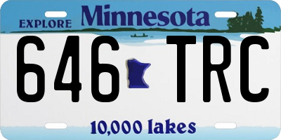 MN license plate 646TRC