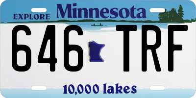 MN license plate 646TRF