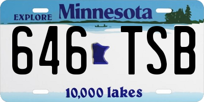 MN license plate 646TSB
