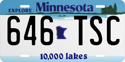 MN license plate 646TSC