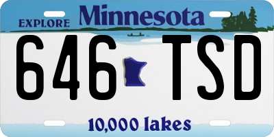MN license plate 646TSD
