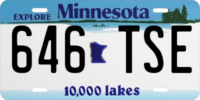 MN license plate 646TSE