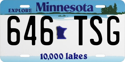 MN license plate 646TSG