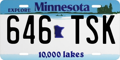 MN license plate 646TSK
