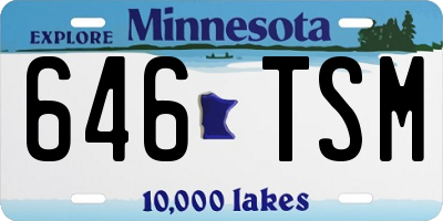 MN license plate 646TSM