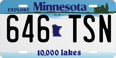 MN license plate 646TSN