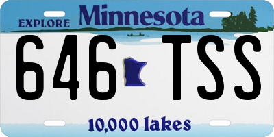 MN license plate 646TSS