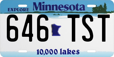 MN license plate 646TST
