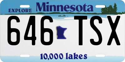 MN license plate 646TSX