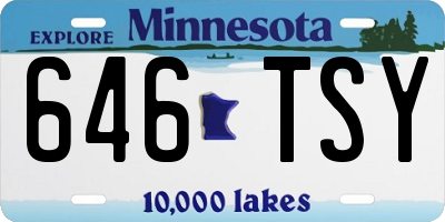 MN license plate 646TSY