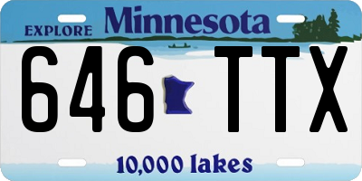 MN license plate 646TTX