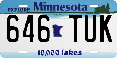 MN license plate 646TUK