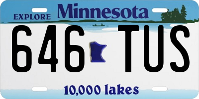 MN license plate 646TUS
