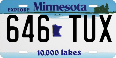 MN license plate 646TUX