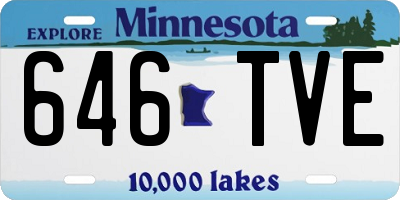 MN license plate 646TVE