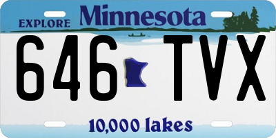 MN license plate 646TVX