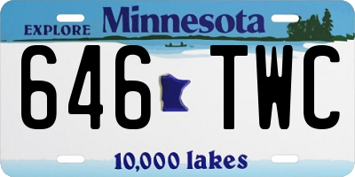 MN license plate 646TWC