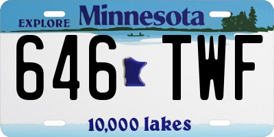 MN license plate 646TWF