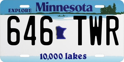 MN license plate 646TWR