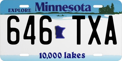 MN license plate 646TXA