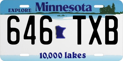 MN license plate 646TXB