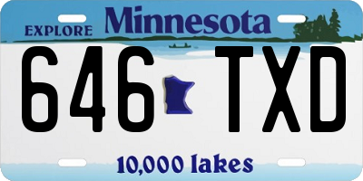 MN license plate 646TXD