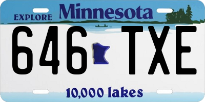 MN license plate 646TXE