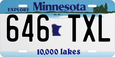 MN license plate 646TXL