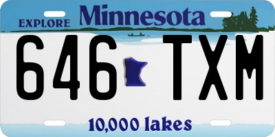 MN license plate 646TXM