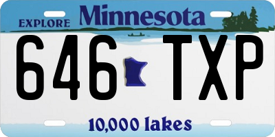 MN license plate 646TXP
