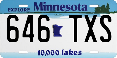 MN license plate 646TXS