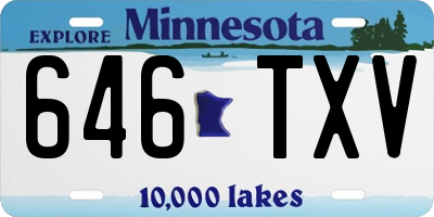 MN license plate 646TXV