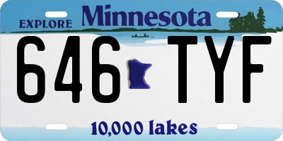 MN license plate 646TYF