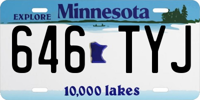 MN license plate 646TYJ