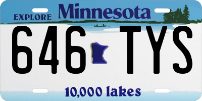 MN license plate 646TYS