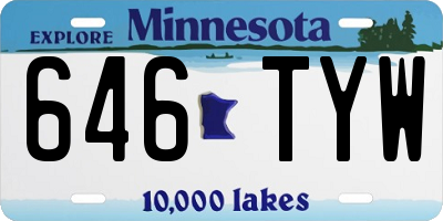MN license plate 646TYW