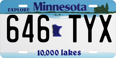 MN license plate 646TYX