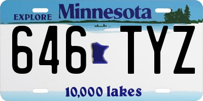 MN license plate 646TYZ