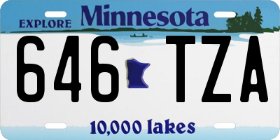 MN license plate 646TZA