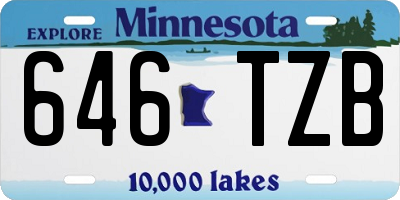 MN license plate 646TZB