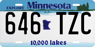 MN license plate 646TZC