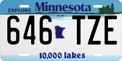 MN license plate 646TZE