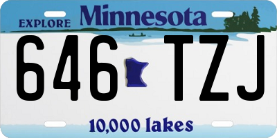 MN license plate 646TZJ
