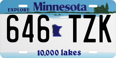 MN license plate 646TZK