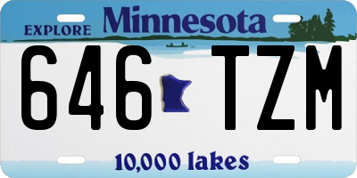 MN license plate 646TZM