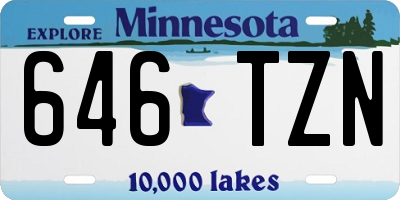 MN license plate 646TZN