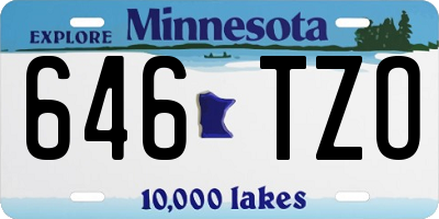 MN license plate 646TZO
