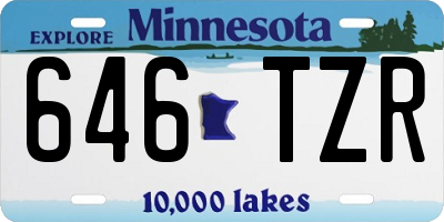 MN license plate 646TZR